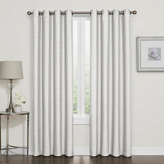 Alternate image 1 for Darcy 63-Inch 100% Blackout Grommet Top Window Curtain Panel in White (Single)