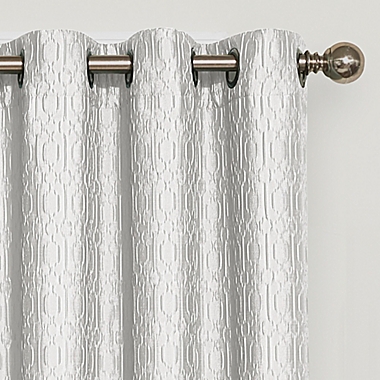 Darcy 108-Inch 100% Blackout Grommet Top Window Curtain Panel in White (Single). View a larger version of this product image.