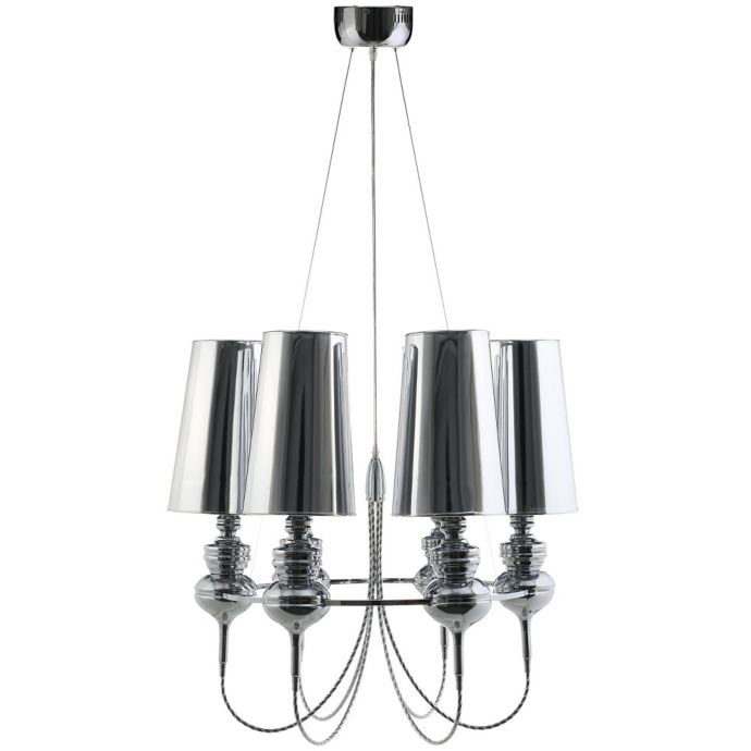 Modway 6-Light Ceiling Tapestry Chandelier in Chrome with ...