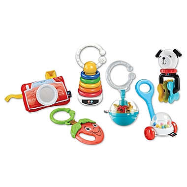 Fisher Price Tiny Take-Alongs Gift Set Teether Rattle Crinkle Camera 0+ 