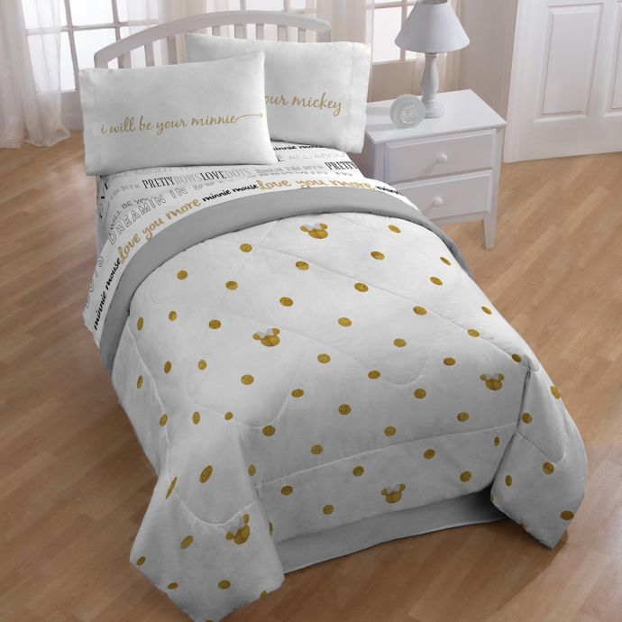 Disney Minnie Twin Full Comforter In Gold Dots Bed Bath Beyond