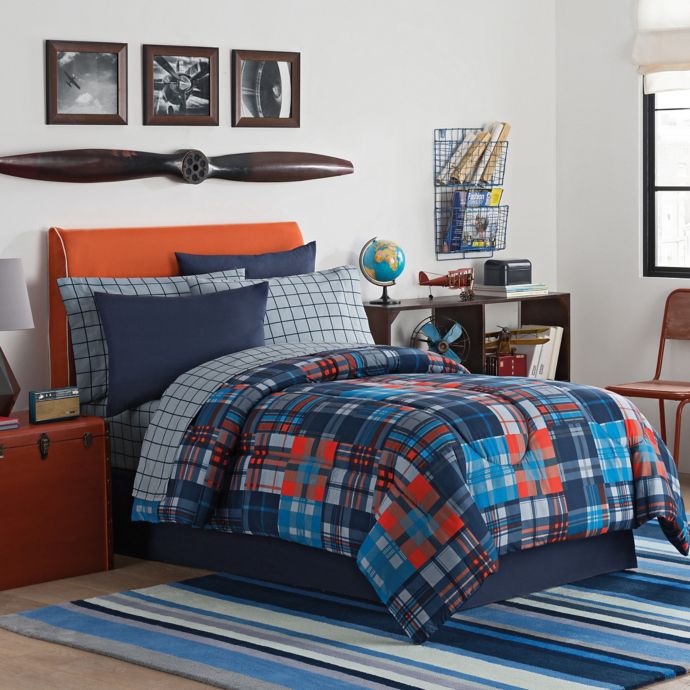 Parker Comforter Set In Orange Blue Buybuy Baby