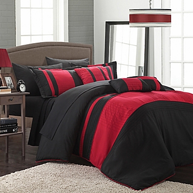 Chic Home Sheila 10-Piece King Comforter Set in Red. View a larger version of this product image.