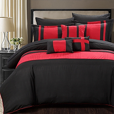 Chic Home Sheila 10-Piece King Comforter Set in Red. View a larger version of this product image.