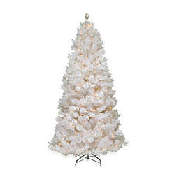 National Tree Company 7.5-Foot Wispy Willow Grande White Slim Christmas Tree with White Lights