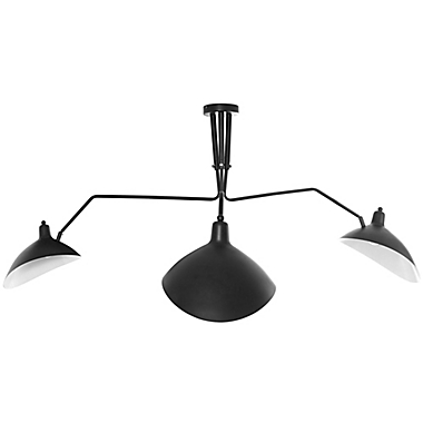 Modway View 3-Light Ceiling Fixture in Black. View a larger version of this product image.