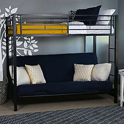 Forest Gate Twin over Futon Metal Bunk Bed in  Black