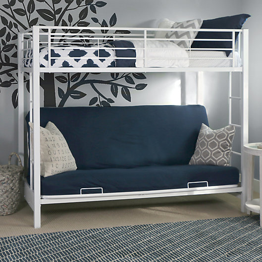 Alternate image 1 for Forest Gate Twin over Futon Metal Bunk Bed in  White