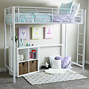 Forest Gate Riley Twin Metal Loft Bed in  White