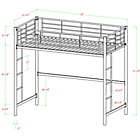 Alternate image 4 for Forest Gate Riley Twin Metal Loft Bed in Black