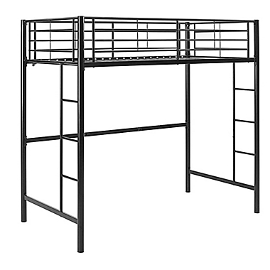 Forest Gate Riley Twin Metal Loft Bed in Black. View a larger version of this product image.
