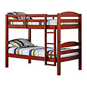 Forest Gate Solid Wood Twin-Over-Twin Bunk Bed in Cherry