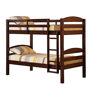 Forest Gate Solid Wood Twin-Over-Twin Bunk Bed in Espresso. View a larger version of this product image.