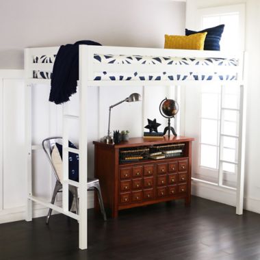 Forest Gate Twin Loft Bed in White. View a larger version of this product image.