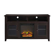 Forest Gate&trade; 58-Inch Huntley Transitional Fireplace Wood Glass TV Stand