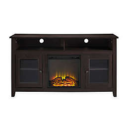 Forest Gate™ 58-Inch Huntley Transitional Fireplace Wood Glass TV Stand in Espresso