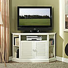 Alternate image 0 for Forest Gate  52&quot; Traditional Corner Wood Louvered TV Stand in White