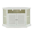 Alternate image 1 for Forest Gate  52&quot; Traditional Corner Wood Louvered TV Stand in White