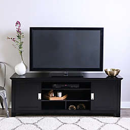 Forest Gate 70" Traditional Wood TV Stand With Sliding Doors
