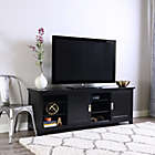 Alternate image 1 for Forest Gate 70" Traditional Wood TV Stand With Sliding Doors in Black
