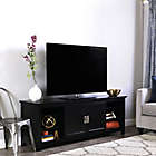 Alternate image 3 for Forest Gate 70" Traditional Wood TV Stand With Sliding Doors in Black