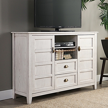Forest Gate 52" Rustic Wood TV Stand Console in White Wash. View a larger version of this product image.