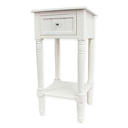 White Side Table With Drawer Bed Bath, Small White End Table With Drawers