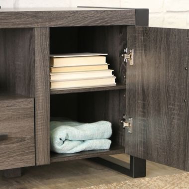 Forest Gate&trade; Zeke 60-Inch TV Stand Console in Charcoal. View a larger version of this product image.