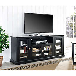 Forest Gate 70-Inch Highboy Wood TV Console in Black
