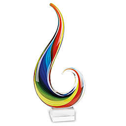 Badash 16-Inch Rainbow Note Murano Style Blown Art Glass Centerpiece