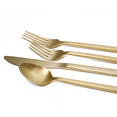 Fortessa Arezzo 5-Piece Place Setting in Brushed Gold. View a larger version of this product image.