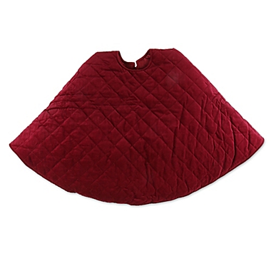 Quilted Velvet Christmas Tree Skirt in Burgundy. View a larger version of this product image.