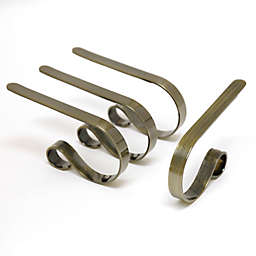 Original MantleClip® 4-Pack Stocking Holders in Antique Brass
