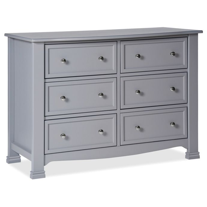 Davinci Kalani 6 Drawer Double Wide Dresser In Grey Bed Bath