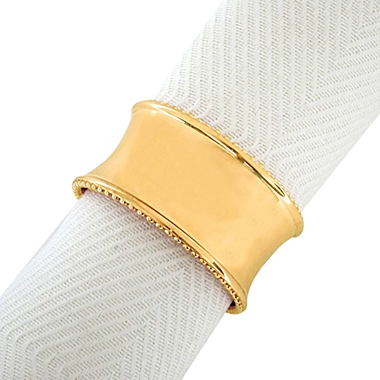 Beaded Elegance Napkin Ring in Gold. View a larger version of this product image.