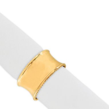 Beaded Elegance Napkin Ring in Gold. View a larger version of this product image.
