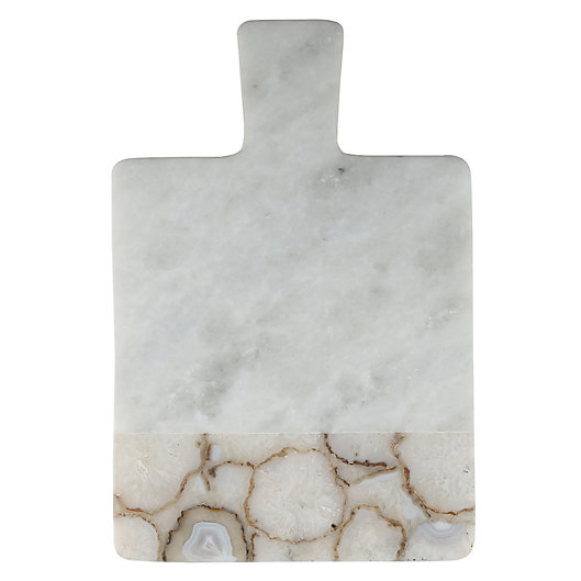 Alternate image 1 for Artisanal Kitchen Supply ® White Marble and Natural Agate Paddle Board