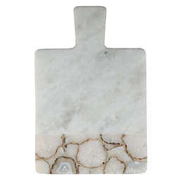 Artisanal Kitchen Supply ® White Marble and Natural Agate Paddle Board