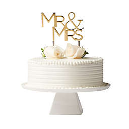 Olivia & Oliver™ "Mr. & Mrs." Cake Topper in Polished Gold