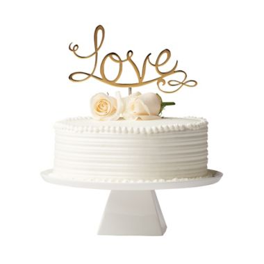 Olivia &amp; Oliver&trade; "Love" Cake Topper in Polished Gold. View a larger version of this product image.