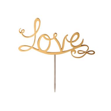Olivia &amp; Oliver&trade; "Love" Cake Topper in Polished Gold. View a larger version of this product image.