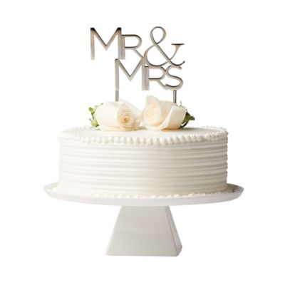 Olivia &amp; Oliver&trade; &quot;Mr. &amp; Mrs.&quot; Cake Topper in Silver