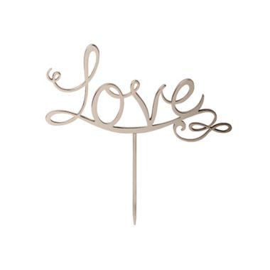 Olivia &amp; Oliver&trade; "Love" Cake Topper in Silver. View a larger version of this product image.