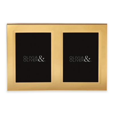 Olivia &amp; Oliver&reg; Parker 5-Inch x 7-Inch Polished Gold Double Invitation Picture Frame