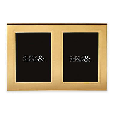 Olivia &amp; Oliver&reg; Parker 5-Inch x 7-Inch Polished Gold Double Invitation Picture Frame. View a larger version of this product image.
