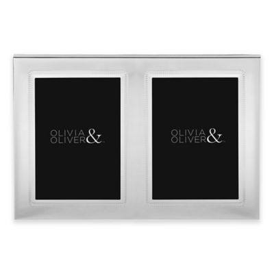 Olivia &amp; Oliver&reg; Parker 5-Inch x 7-Inch Silver Plated Double Invitation Picture Frame