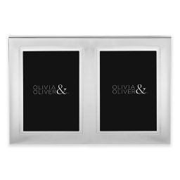 Olivia & Oliver® Parker 5-Inch x 7-Inch Silver Plated Double Invitation Picture Frame