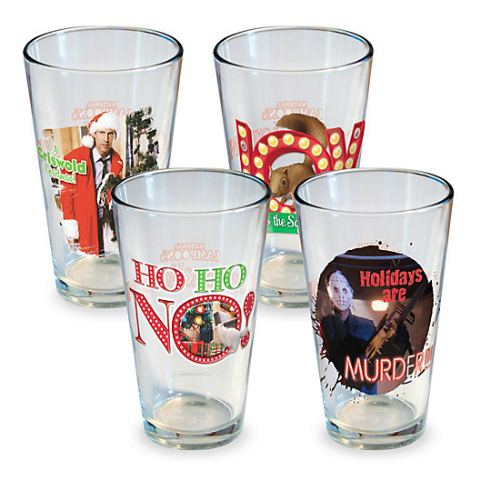 Alternate image 1 for ICUP™ National Lampoon's Christmas Vacation Puns Pint Glasses (Set of 4)