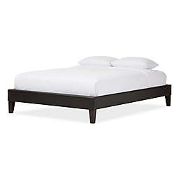 Baxton Studio Lancashire Queen Faux Leather Upholstered Bed Frame in Black