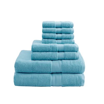 Madison Park Signature 800GSM 100% Cotton 8-Piece Towel Set in Light Blue